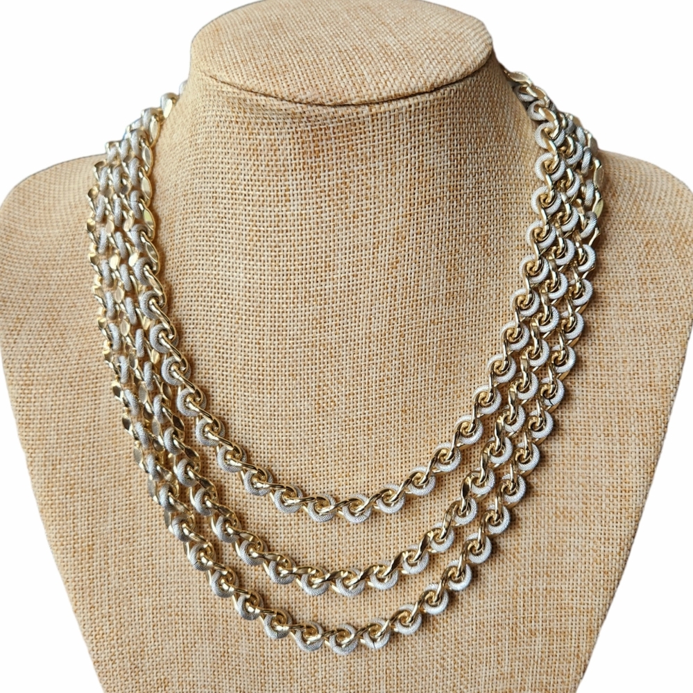 Western Germany 3 Strand Vintage 1950s Necklace 18"